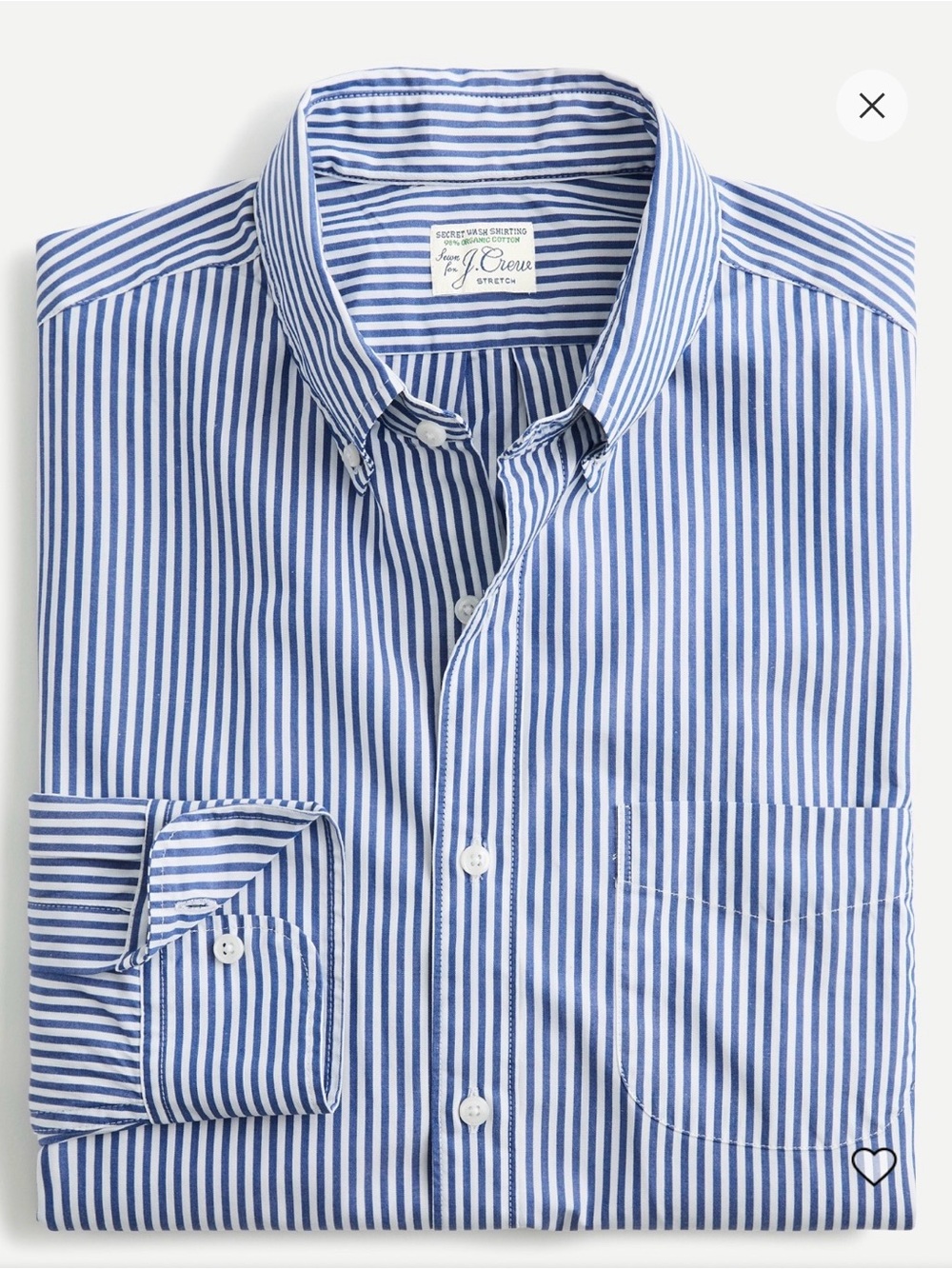 J Crew Stretch Secret Wash shirt in striped Organic Cotton